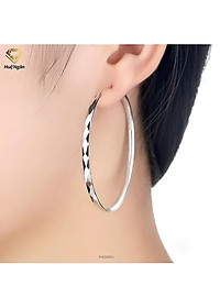 Bông tai bạc Ý 925 Huệ Ngân - Vòng tròn cá tính RYE30001