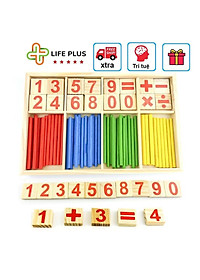 Bộ Đồ Chơi Gỗ Hộp Que Tính Và Chữ Số Toán Học Đẹp An Toàn Cho Bé Trai Bé Gái Phát Triển Tư Duy Về Con Số Và Phép Tính