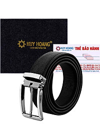 Thắt Lưng Nam Da Cá Đuối Đầu Kim Huy Hoàng HT4503 - Đen