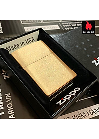 Bật Lửa Vỏ Zippo Brushed Brass Chính Hãng - Không Kèm Ruột Zippo