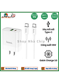 Bộ Củ Sạc Hoco C80 + Cáp Sạc Type C - Hỗ trợ sạc nhanh QC3.0 - Hàng Chính Hãng