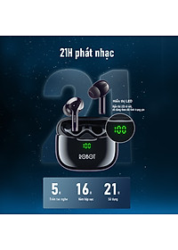 Tai Nghe Bluetooth ROBOT Airbuds T30 Plus Thiết Kế In-Ear Chống Nước Hàng Chính Hãng