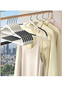 SET 10 Móc treo quần áo chống trượt xoay 360 đa năng chất nhựa cao cấp bền bỉ chịu được vật nặng