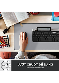 Bàn di chuột cỡ lớn Logitech Desk Mat - Đế cao su chống trượt, lướt dễ dàng, bề mặt chống đổ tràn, bền bỉ, nhỏ gọn - Hàng chính hãng