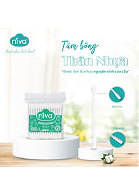Combo 05 Tăm Bông NIVA Dành Cho Người Lớn Túi Zipper 60 Que Nhựa Az1