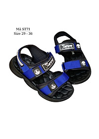 Xăng đan bé trai dép quai hậu trẻ em nam tiểu trung học quai ngang siêu nhẹ màu xanh dáng thể thao phù hợp cho bé 5 6 7 8 9 10 11 12 tuổi đi học đi biển ST71