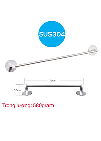 Thanh treo khăn tắm quần áo dán tường inox 304 Hobby Home Decor TT