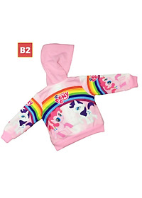 Áo khoác bé gái Pony cầu vồng từ 11-43kg - Thun cotton da cá in 3D cực chất -Kiến Lửa
