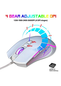 Chuột LED RGB 3600 DPI Gaming Mouse HXSJ X100 - hàng nhập khẩu