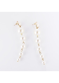 Bông tai nữ ngoc trai tòng teng siêu dễ thương