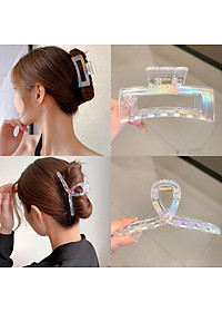 Kẹp Tóc Trong Suốt Màu Gradient Hình Cá Mập Phong Cách Hàn Quốc Cho Nữ
