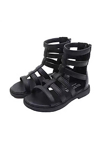 Giày sandal chiến binh cho bé gái 5 - 12 tuổi da mềm khóa kéo thời trang phong cách Hàn Quốc SG48