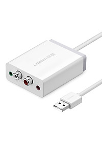 Bộ chuyển âm thanh USB ra 2 đầu 3.5mm (tai nghe+Mic) và 2 đầu hoa sen (RCA) dài 1M UGREEN 30521 - Hãng Chính Hãng