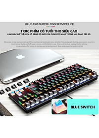 Bàn phím cơ máy tính - Bàn phím cơ gaming Crack K2 PRO, LED RGB 10 chế độ nháy khác nhau dành cho máy tính, laptop