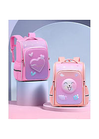 Balo chống gù dáng hộp 3D cho bé gái ,balo học sinh tiểu học in hình dễ thương HS1026