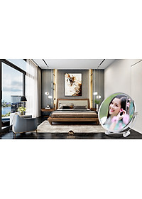 Gương trang điểm phóng đại 3 lần, xoay 360 độ, 2 mặt siêu nét, để bàn, Inox 304, Size 18cm, 20cm, Minh House G31