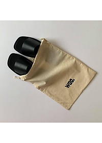 Dép quai ngang Unisex Basic Sandals WAA.- DA THẬT 100% - Sản phẩm thiết kế - Màu đen