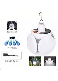 Bóng Đèn Tích Điện 40W , Năng Lượng Mặt Trời 4 Cánh ,Đèn Led Siêu Sáng ,Tiết Kiệm Điện Năng , Chống Nước - HÀNG CHÍNH HÃNG MINIIN