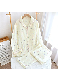 Bộ Đồ Bầu Và Cho Con Bú, Pijama Sau Sinh Azuno AZ2309 Chất Đũi Mềm Mại, Có Khe Mở Ngực Hàng Cao Cấp Cho Mẹ