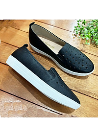 Giày Slip on da bò thật  Trường Hải  da mề mại thời trang nữ cao cấp có 2 màu đen , trắng SL130