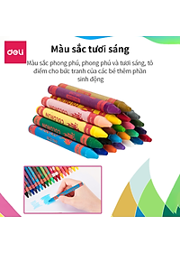 Bút sáp nến Deli - 12 màu/18 màu/24 màu - 1 hộp - EC20800/EC20810/EC20820