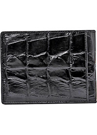 Ví Nam Da Cá Sấu Gai Đuôi Huy Hoàng HT2207 (12.5 x 10 cm) - Đen