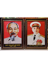 Cặp ảnh chân dung Bác Hồ & Bác Giáp (in dầu cao cấp )