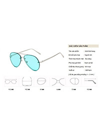 Kính Mát, Kính Râm Nam Nữ, Mắt Phi Công Gọng Khoan Càng Kim Loại Vàng, Xanh Ngọc, Nâu Trà, Mắt Phẳng Hàn Quốc, Tặng Hộp Khăn Và Phụ Kiện - BLUE LIGHT