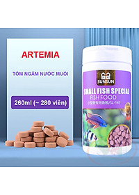 Thức ăn cá Sunsun Artemia Fish Food viên dán tôm ngâm nước muối thức ăn tép cảnh