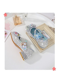 Giày công chúa Elsa búp bê cao gót cho bé gái 3-10 tuổi