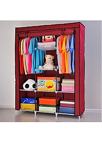 Tủ quần áo 3 buồng 8 ngăn cao cấp thế hệ mới, Tủ vải quần áo khung Inox vững chắc chất lượng cao - Hàng chính hãng D Danido