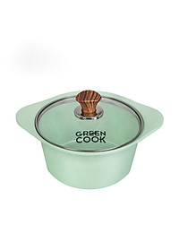 Bộ 3 nồi quánh đúc Ceramic nắp kính chống dính 5 lớp đáy từ Greencook GCS05 Size 18cm/20cm/24cm dùng cho bếp từ,bếp ga,bếp hồng ngoại,bếp củi-Hàng chính hãng