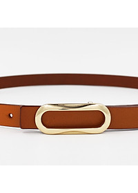 Đai Váy Da Thật Genuine Leather Mặt Elip Bản Nhỏ Aaa Jeans