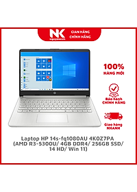 Laptop HP 14s-fq1080AU 4K0Z7PA (AMD R3-5300U/ 4GB DDR4/ 256GB SSD/ 14 HD/ Win 11) – Hàng Chính Hãng