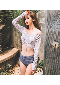 Bikini Tay Dài Dễ Thương Hot Trending AT218 MayHomes Đồ Bơi Hai Mảnh Long Sleeves Women Swimwear Set