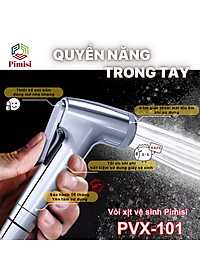 Vòi Xịt Vệ Sinh Bồn Cầu Toilet Trong Nhà Tắm Tăng Áp Pimisi Chịu Áp Lực Nước - Mạ Xi Inox Sáng Bóng Từ Tay Xịt Và Dây Mềm Cao Cấp | Hàng Chính Hãng