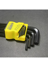 Bộ lục giác Kiotool 9 chi tiết đầu bi hệ Mét 1.5 -10 mm thép CRV cao cấp