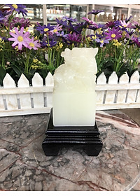 Ấn Rồng phong thủy đá bạch ngọc - Cao 10cm và 12cm