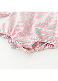 [121:H16] Body sọc ngang cổ thêu hoa và gấu hàng quảng châu đáng yêu cho bé gái