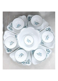 Bát đĩa hoa mặt trời sứ Bát Tràng