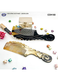 Lược Sừng Vân Nưa Chuôi Cuốn (Size: XL-20cm) Họa Tiết Uốn Lượn Sắc Sảo, Chăm sóc tóc - COH160