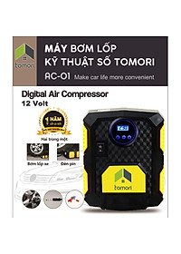 MÁY BƠM LỐP Ô TÔ TỰ NGẮT TOMORI 12V AC-01 (Bảo hành 12 tháng)