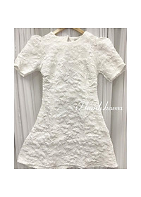 Đầm dự tiệc gấm nữ trắng dễ thương diện tết cực xinh mã [GAM XOP]