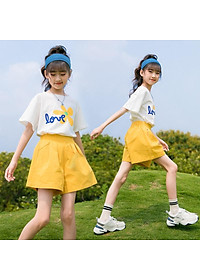 Set bộ quần áo trẻ em 18-45kg dành cho bé gái mẫu Hoa Vàng+ MI-ON. Thiết kế đẹp, chất liệu thoáng mát