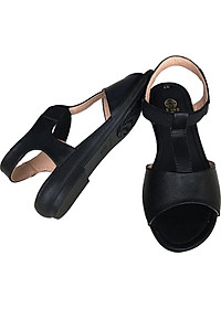 Giày sandal nữ Trường Hải da bò thật đế cao su không trơn dép cao 2.5cm dép thời trang cao cấp SDN074