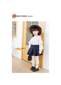 Quần tất len không bàn - quần leggings đính nơ trơn màu cho bé gái, co giãn 4 chiều size từ 1 đến 12 tuổi