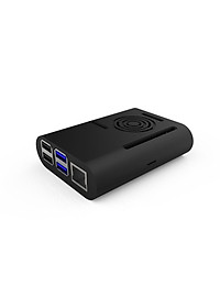 Vỏ hộp nhựa màu đen có quạt tản nhiệt dành cho Raspberry Pi 4 Model B - Hàng Chính Hãng