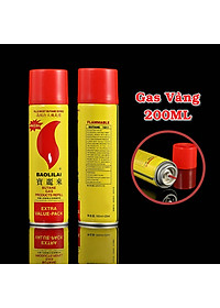 Gas bơm bật lửa hột quẹt chai vàng nhỏ loại 200ml