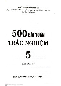 Sách 500 Bài Toán Trắc Nghiệm 5