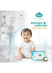 Khăn Ướt Đa Năng Không Mùi NIVA Gói 80 Tờ Tiện Dụng, Diệt Khuẩn, An Toàn Cho Trẻ Sơ Sinh Phụ Nữ Mang Thai